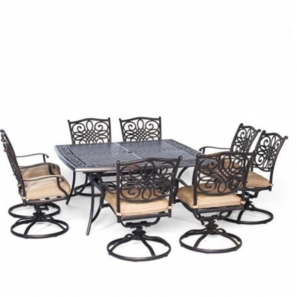 Hanover Hanover TRADDN9PCSWSQ-8 Traditions 9 Piece Dining Set - 60 in. TRADDN9PCSWSQ-8